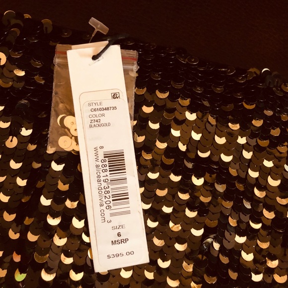 NWT Alice + Olivia sequin chevron skirt size 6 - Picture 2 of 5